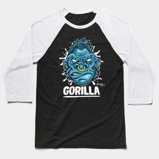 Angry Gorilla Face Baseball T-Shirt